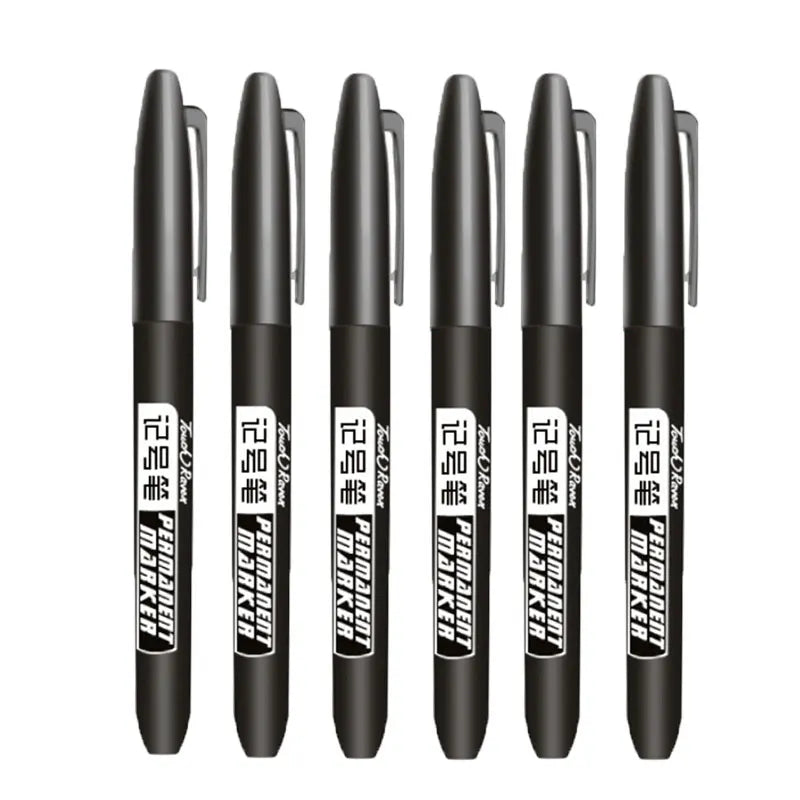 6-20PCs/Set Permanent Marker Pen Fine Point Waterproof Markers Thin Nib Crude Nib Black Blue Red Ink 1.5mm Fine Color Marker Pens