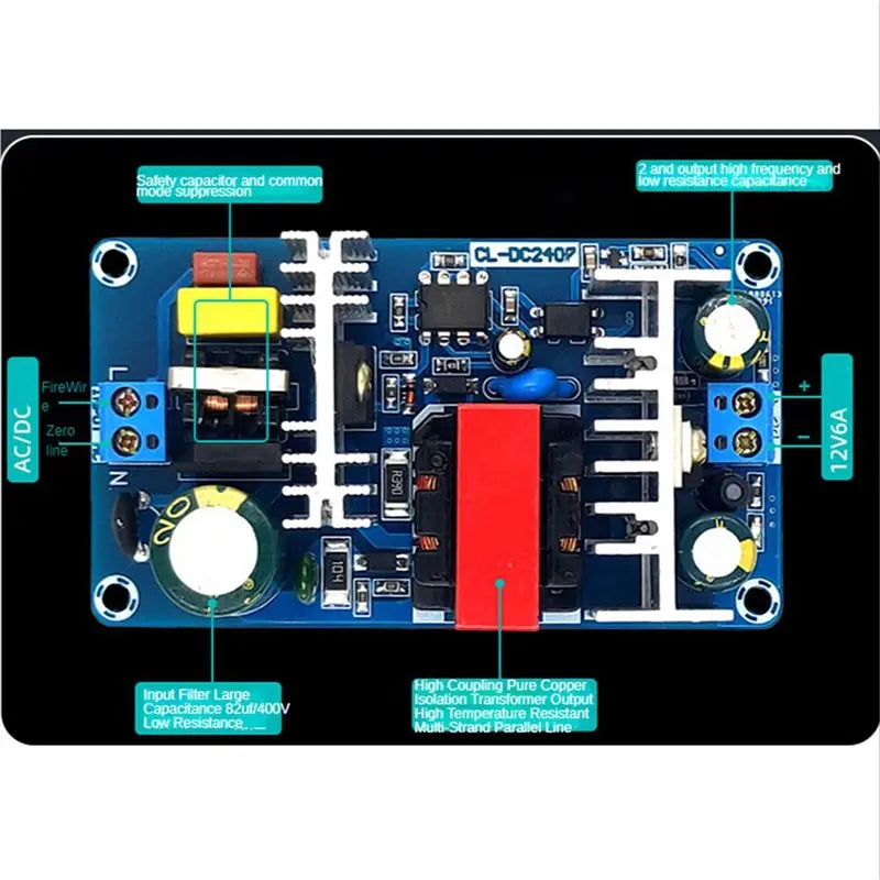 SQPP-4X 12V6A Switching Power Supply Board 70W Isolated Power Supply Module Ac-Dc Power Supply Bare Board