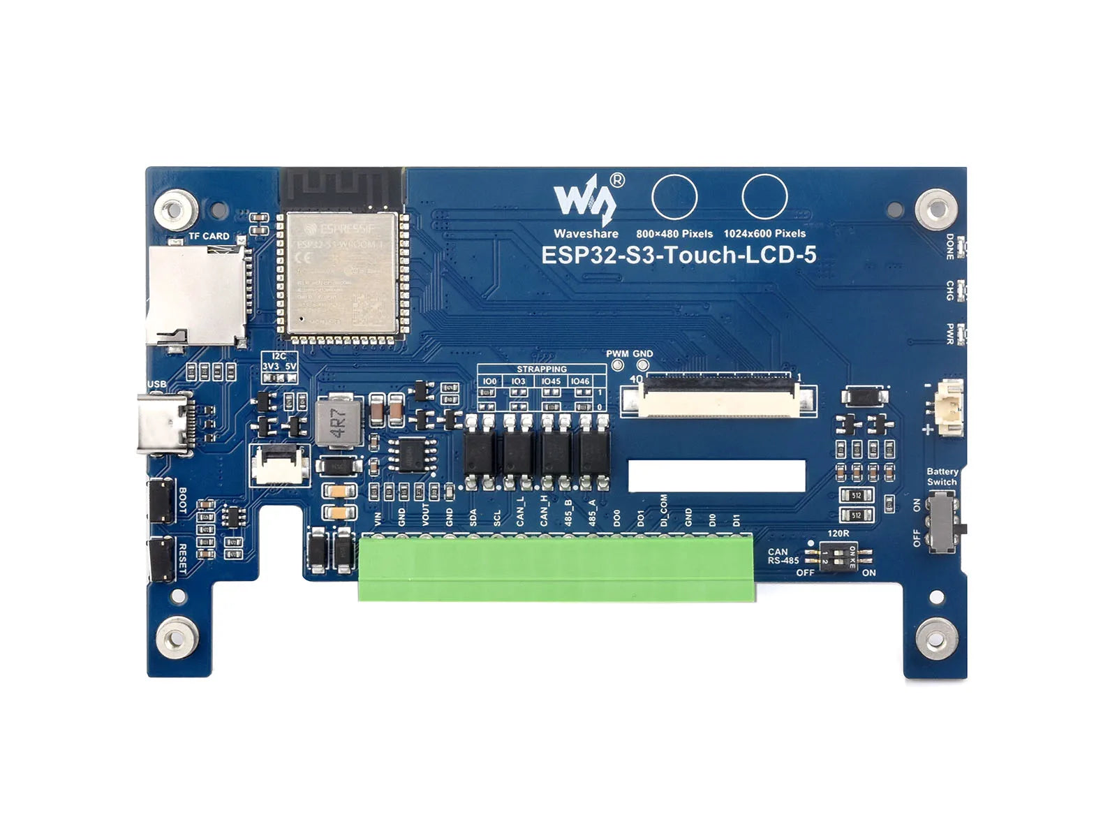 Waveshare ESP32-S3 5-inch Capacitive Touch Display Development Board, 5-Point, 32-Bit LX7 Dual-Core Processor, ESP32 with Display
