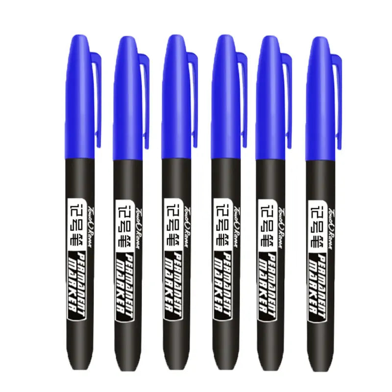 6-20PCs/Set Permanent Marker Pen Fine Point Waterproof Markers Thin Nib Crude Nib Black Blue Red Ink 1.5mm Fine Color Marker Pens