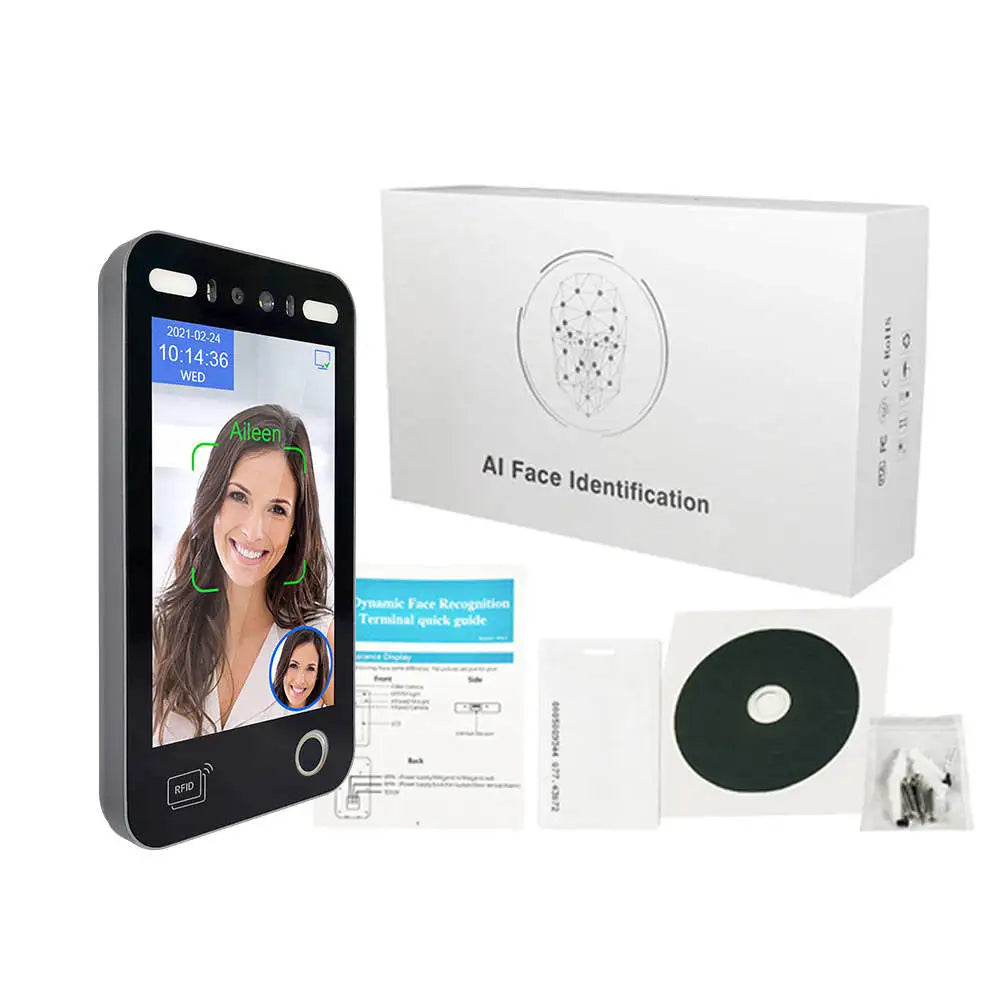 Hebrew 8 Inch Dynamic Face Recognition Biometric Fingerprint Machine  Face Recognition WiFi Cloud Supporte Access Control System