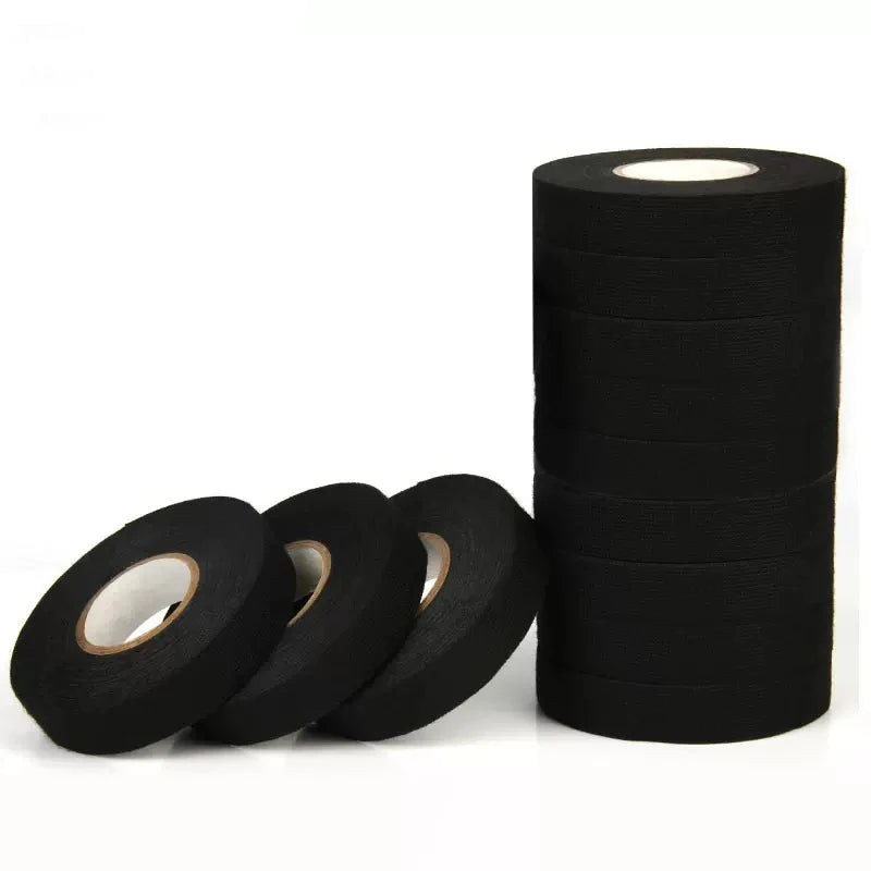 15M 9/15/19/25/32MM Heat-resistant Adhesive Cloth Fabric Tape For Automotive Cable Tape Harness Wiring Loom Electrical Heat Tape