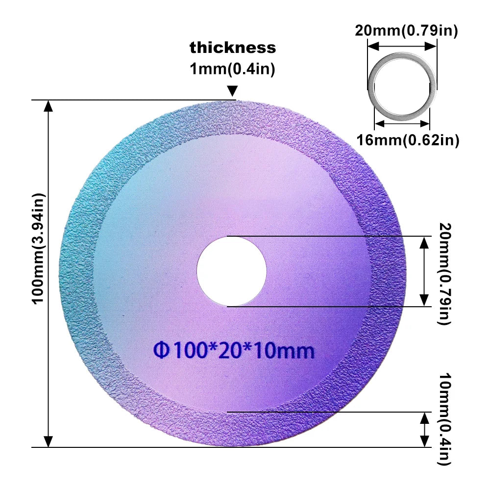 1-10pcs Ultra-Thin 100mm Diamond Saw Blade, for Tile Glass Marble Polishing, Fits Angle Grinder