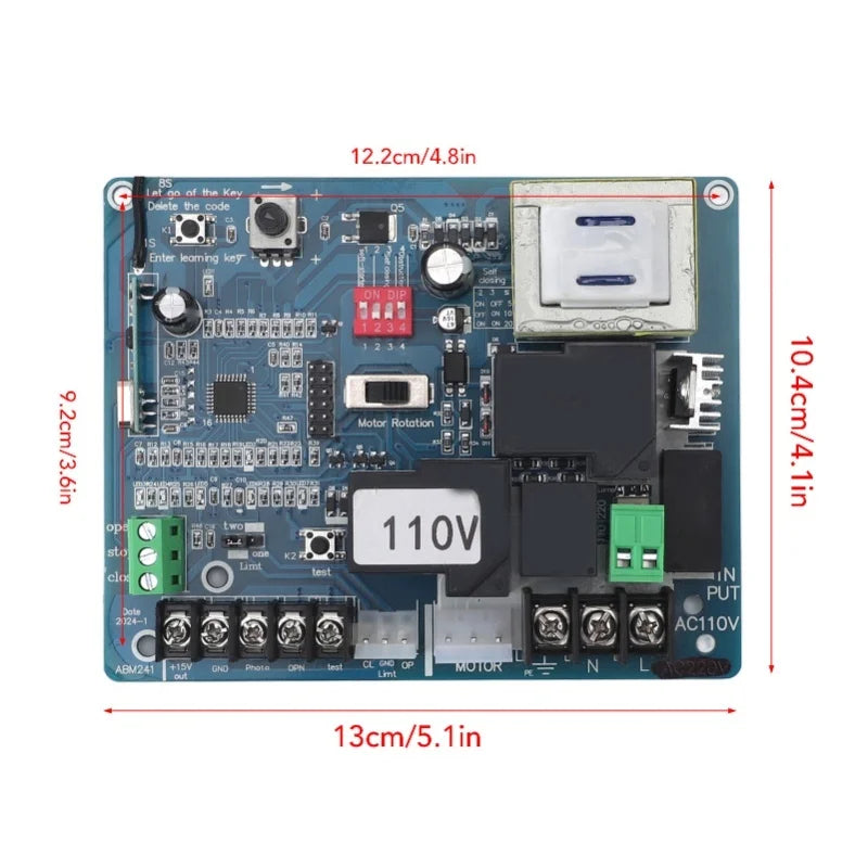 Remote control sliding door opener motherboard, universal electric gate controller board