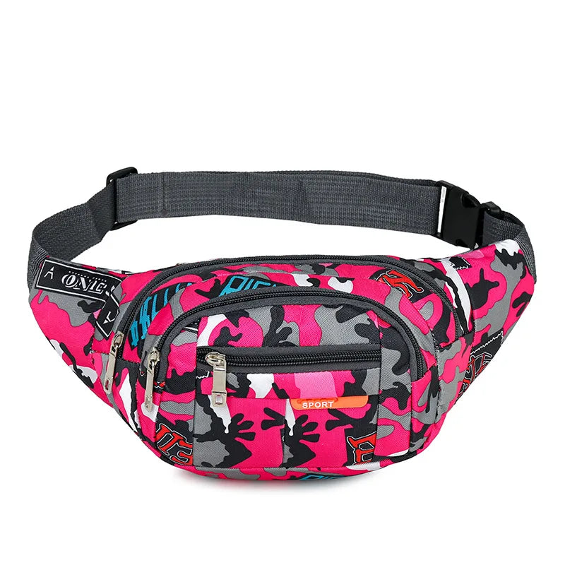 Camouflage Print Men Waist Bag Pack Purse Casual Large Phone Belt Bag Pouch Women's Canvas Travel Phone Bag Fanny Banana Bag Hip