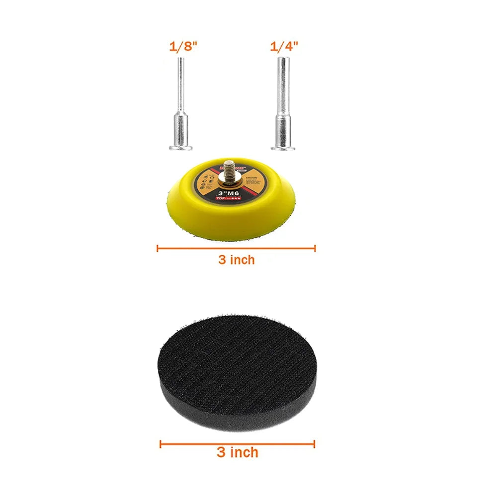 3 Inch Wet and Dry Sanding Paper 75mm Silicon Carbide Sandpaper 4/50/130 Pcs Hook and Loop Sanding Pad for Polishing Car Metal