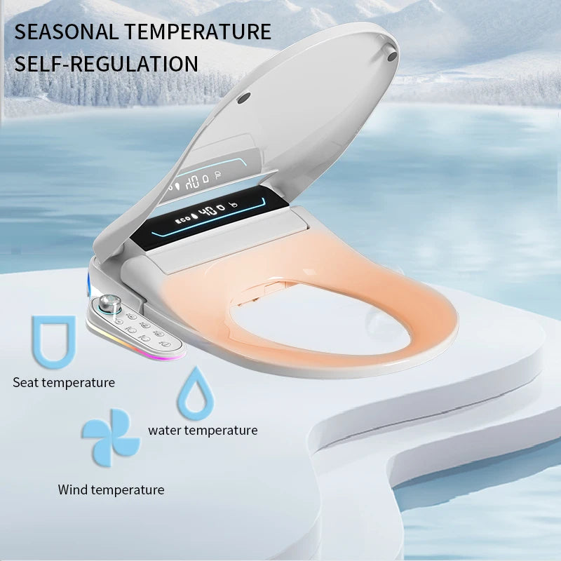 Meiayni Bathroom Luxury Electric Smart Automatic Open Toilet Seat Bidet Electric Japanese Toilet Seat Cover With Control Handle