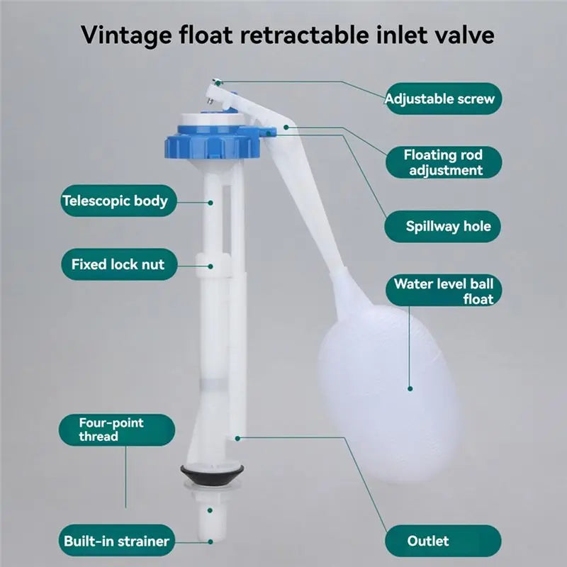 A04G-Adjustable Old Type Toilet Tank Balls With Inlet Valve G1/2 Float Ball  For Control Water Level Toilet Accessories