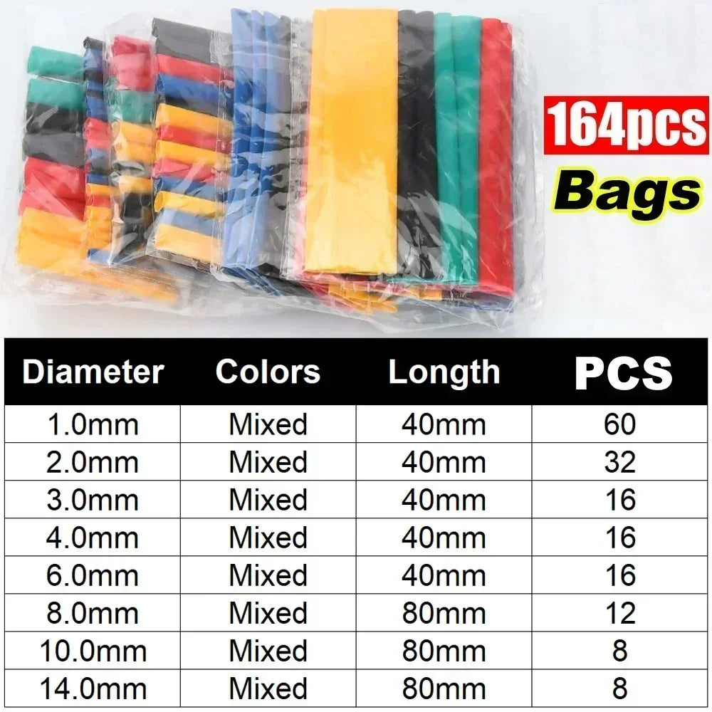 Heat Shrink Sleeving Tube Kit Wire Electrical Connection Wire Wrap Cable Protection Thermoresistant Tubing Wrapping Insulation