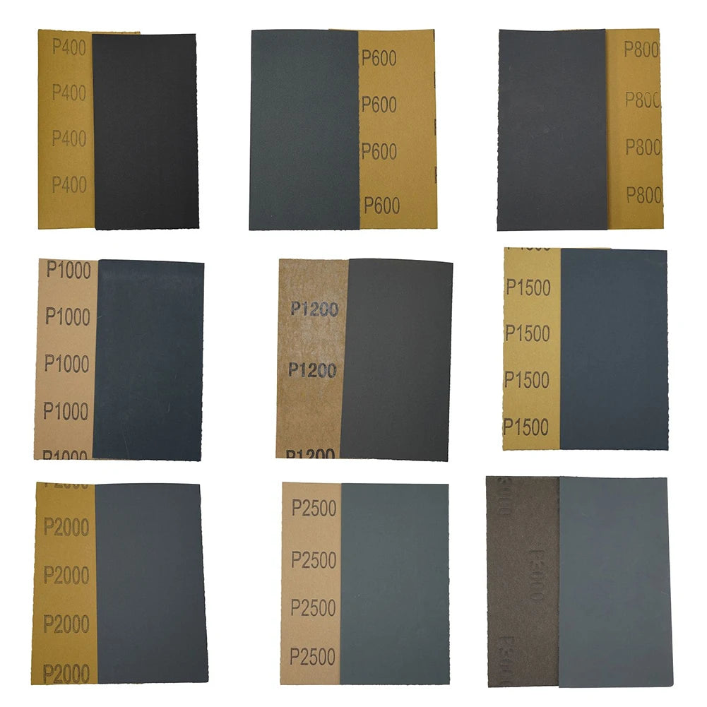 15Pcs Sanding Paper Wet&Dry Sandpaper Set 400-3000 Grit Grit Sand Paper Abrasive Tools For Sanding Wood Furniture Finishing