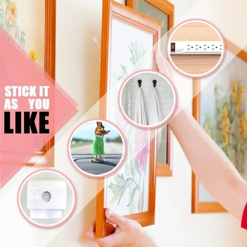 Double Sided Tape Strong Double Sided Adhesive Waterproof Removable Reusable Mounting Tape for Walls Wood Tile Plastic