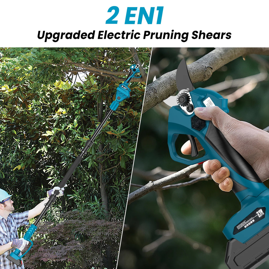 40mm Brushless Electric Pruning Shears 2 Gears Cordless Rechargeable Fruit Tree Bonsai Pruning Power Tool For Makita 18V Battery