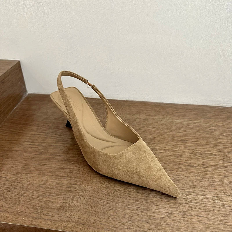 2026 Spring Summer Slip On Women Sandals Shoes Fashion Pointed Toe High Heel Stripper Party Ladies Singbacks Sandalias Shoes