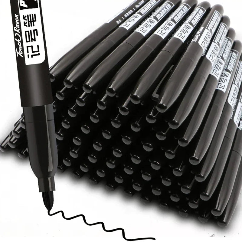 6-20PCs/Set Permanent Marker Pen Fine Point Waterproof Markers Thin Nib Crude Nib Black Blue Red Ink 1.5mm Fine Color Marker Pens