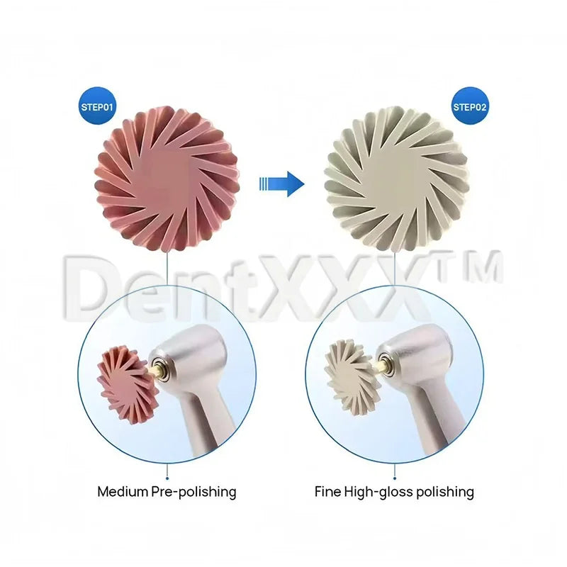 6 Pcs/Box Rubber 14MM Cyclone Wheel Polishing Set Shank Dia2.35mm for Low Speed High-Brightness Polishing of Composite Materials