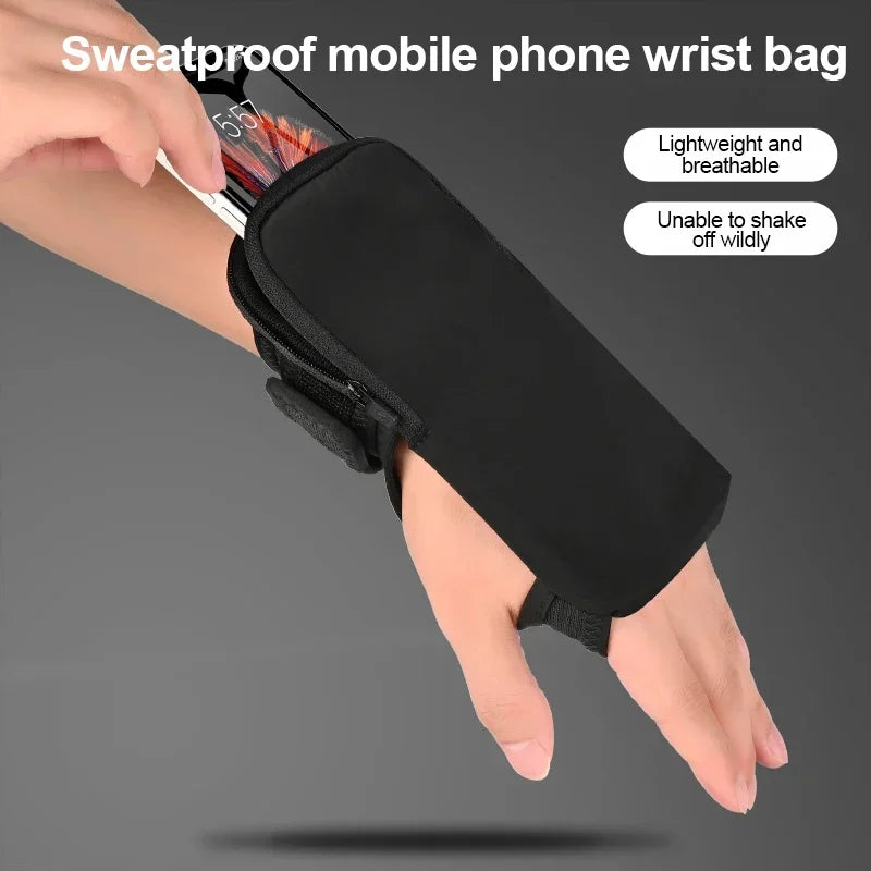 HAISSKY Ultra-thin Wrist Running Bags For iPhone 17 16 15 14 13 Pro Max 17 Air 16 Plus Samsung Xiaomi Zipper Sport Armband Pouch
