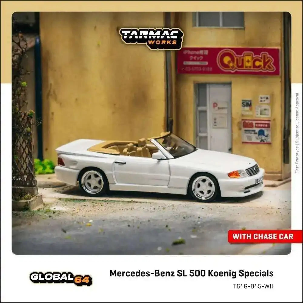 TW In Stock 1:64 Mercedes Benz SL 500 Koenig Specials White Diecast Car Model Collection Toys Tarmac Works
