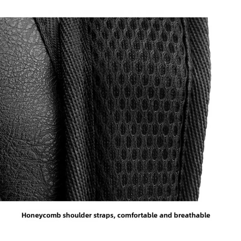 PU Leather Backpack For Men Multifunction Office Working Men's Business Bagpack Large Capacity Waterproof College Student Bag