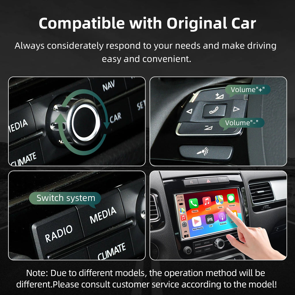Ezonetronics OEM Screen Upgrade Decoder Box CarPlay Android Car Modification Kit for Volkswagen Touareg 8" 2011-2017