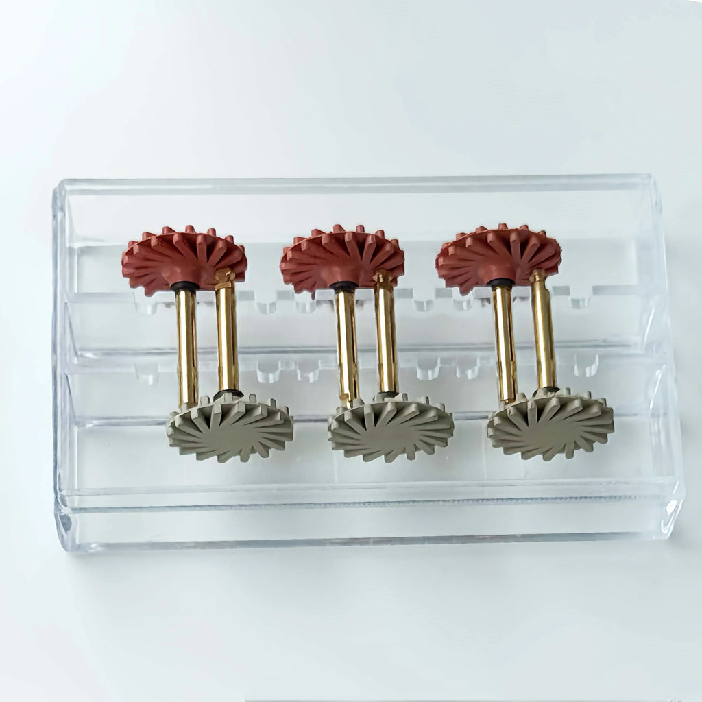 6 Pcs/Box Rubber 14MM Cyclone Wheel Polishing Set Shank Dia2.35mm for Low Speed High-Brightness Polishing of Composite Materials