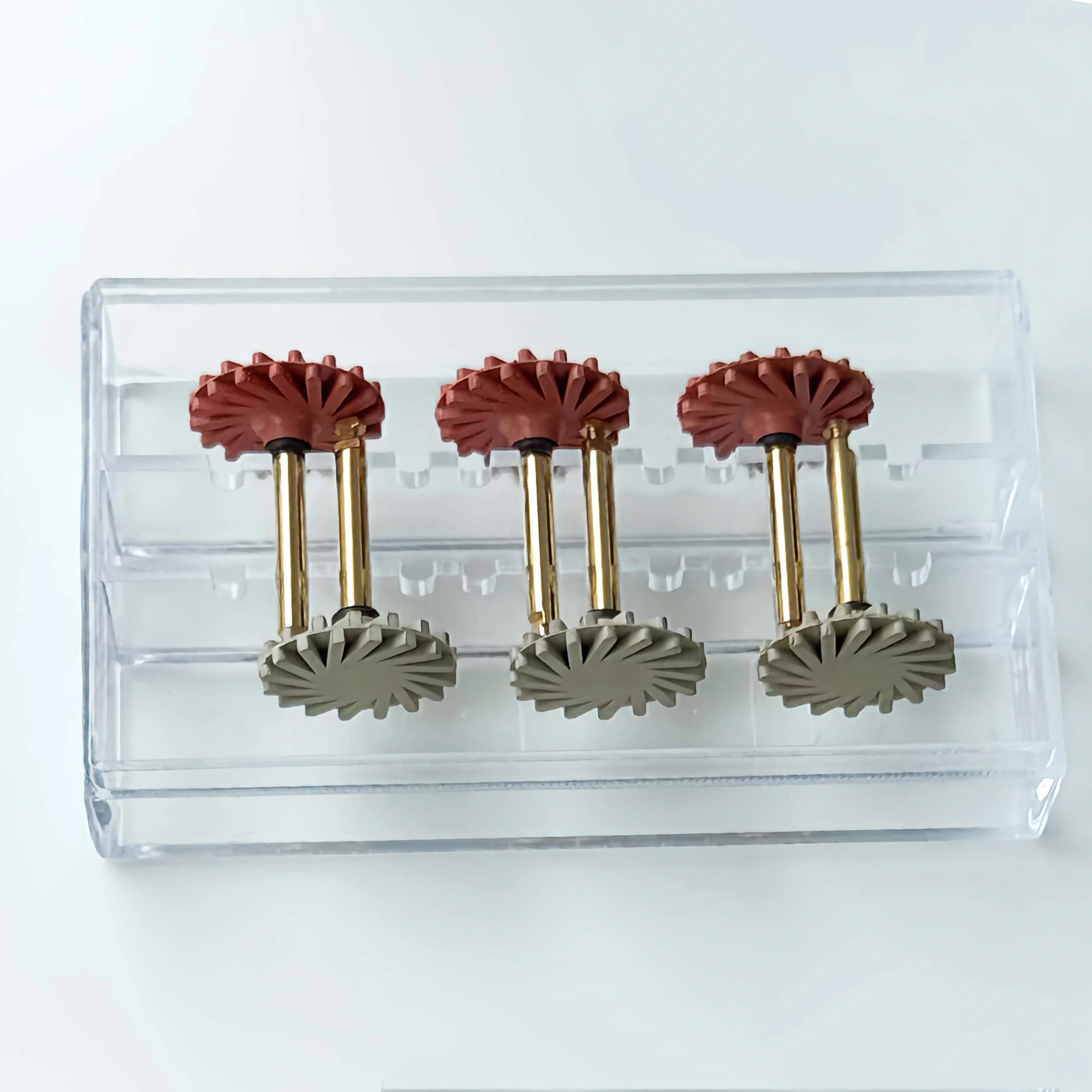6 Pcs/Box Rubber 14MM Cyclone Wheel Polishing Set Shank Dia 2.35mm for Low-Speed High-Brightness Polishing of Composite Materials