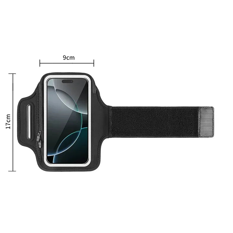 HAISSKY Zipper Sport Running Bags Armband Bag For iPhone 17 16 Pro Max 16E 17 Air 15 14 Samsung Xiaomi Outdoor Fitness Arm Pouch
