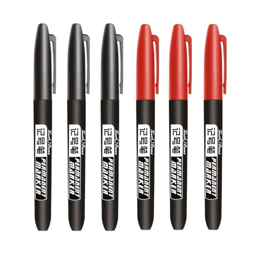 6-20PCs/Set Permanent Marker Pen Fine Point Waterproof Markers Thin Nib Crude Nib Black Blue Red Ink 1.5mm Fine Color Marker Pens