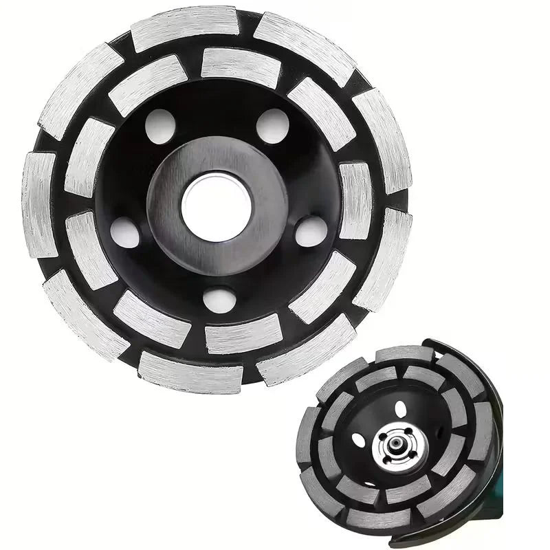 Diamond cup Concrete Grinding wheel 125mm 100mm Double Row Diamond Angle Grinder Cup Disc for Concrete Stone Ceramic Turbo