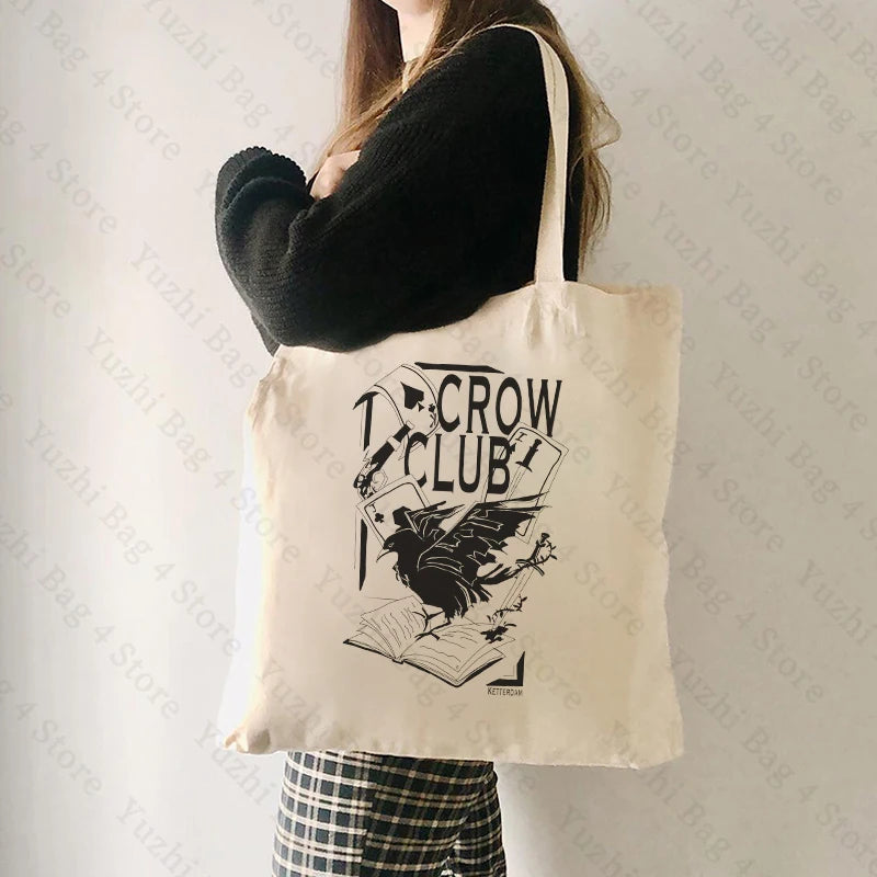 Crow Club Pattern Canvas Hand Luggage Six of Crows Luggage Ketterdam Hand Luggage Grishaverse Aesthetic Bag