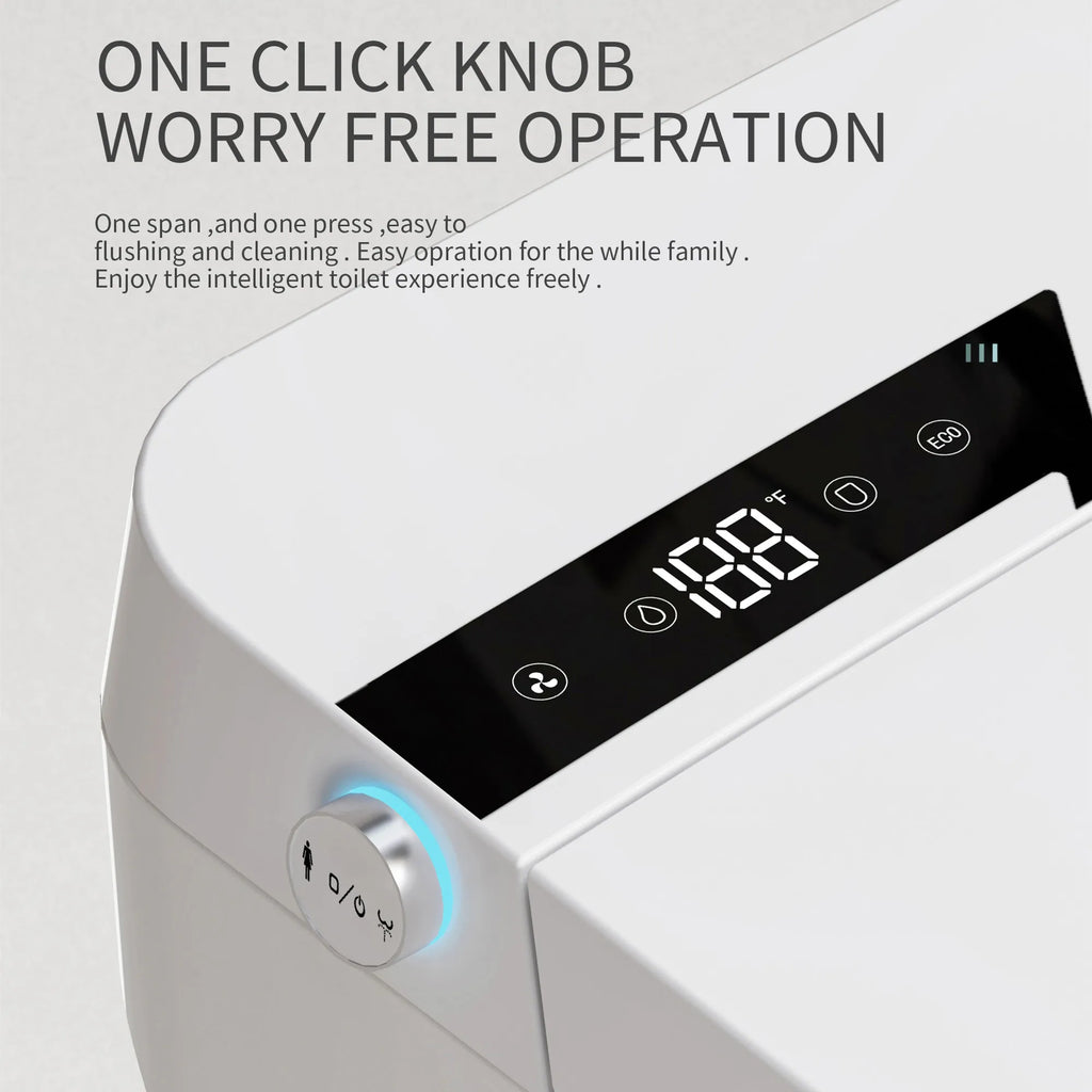 Smart Toilet-Heated Seat Dual-Flush Remote Included Night Light P-trap Radar Sensor Auto Flush Modern New Model Factory Supply