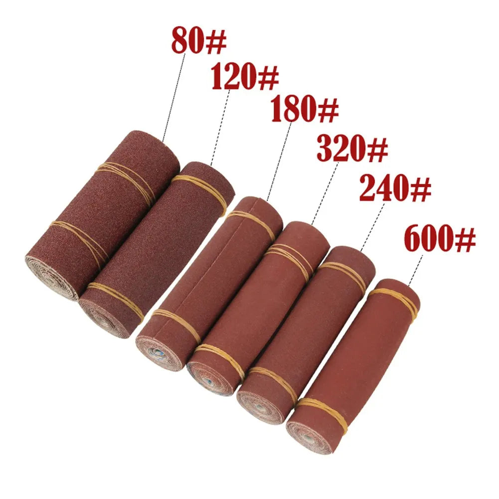 1 Roll 1M Sandpaper Emery Cloth 100mm Width 80/120/180/240/320/600 Grit Polishing Sandpaper for Woodcarving Root Carving