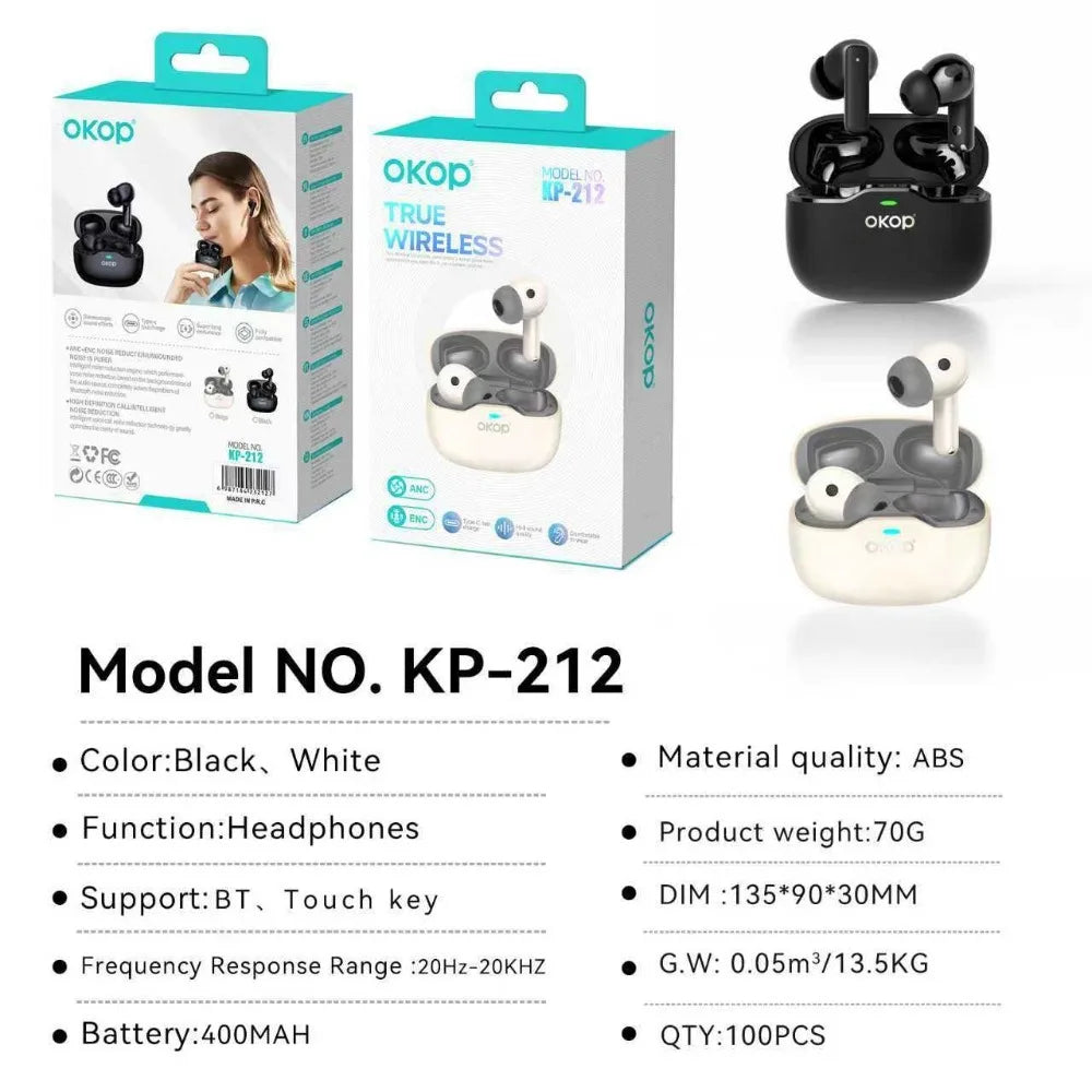 OKOP AI Headset, Wireless Bluetooth Headset, In-ear Noise Canceling Headset, Outdoor Sports Headset, High-quality Music Game Headset