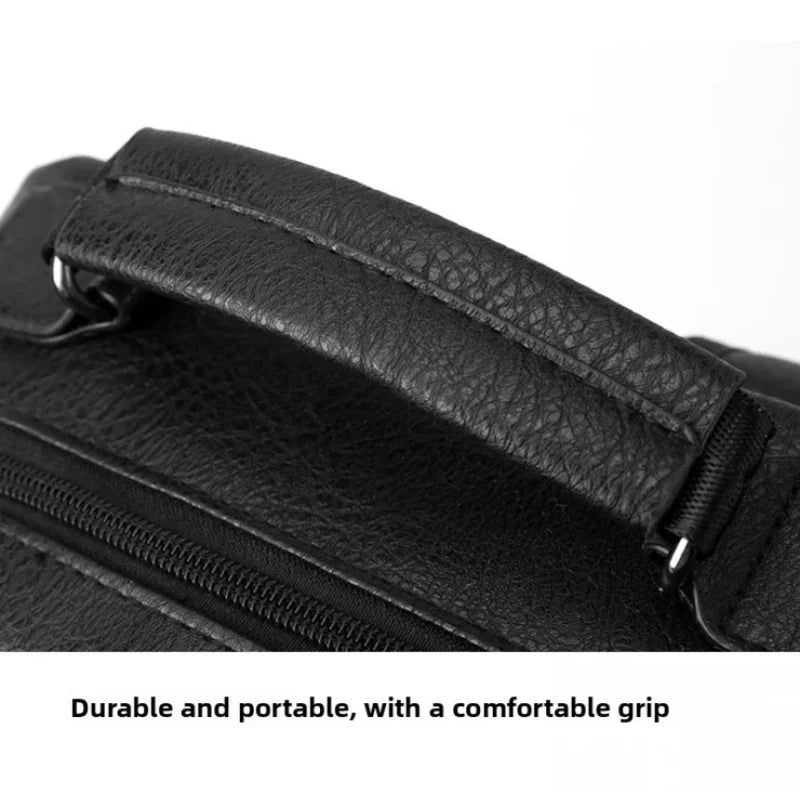 PU Leather Backpack For Men Multifunction Office Working Men's Business Bagpack Large Capacity Waterproof College Student Bag