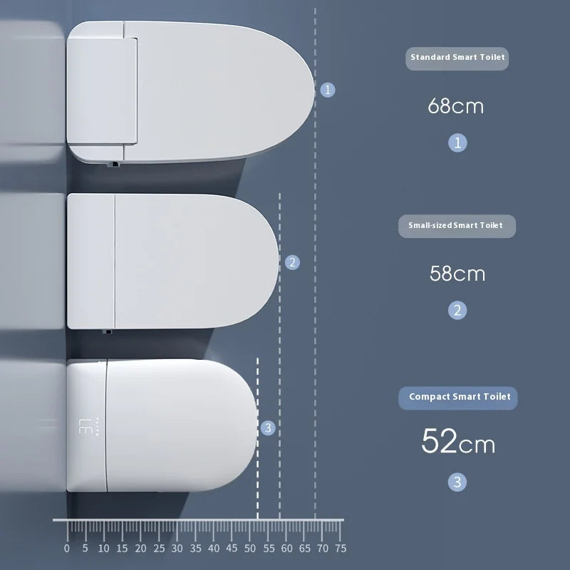 Small Size Intelligent Smart Toilet Floor Mounted Sanitary Ware Save Space Automatic Ceramic P-Trap Remote Control Water S-Trap