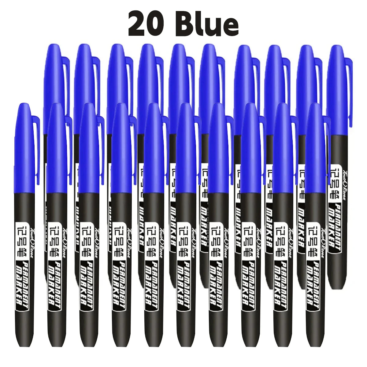 6-20PCs/Set Permanent Marker Pen Fine Point Waterproof Markers Thin Nib Crude Nib Black Blue Red Ink 1.5mm Fine Color Marker Pens