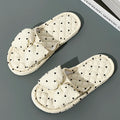 Fashion Women Slippers Soft Bottom Cotton Floral Floor Shoes Indoor Slippers Antislip Home Shoes Cute Bow Bedroom Slippers