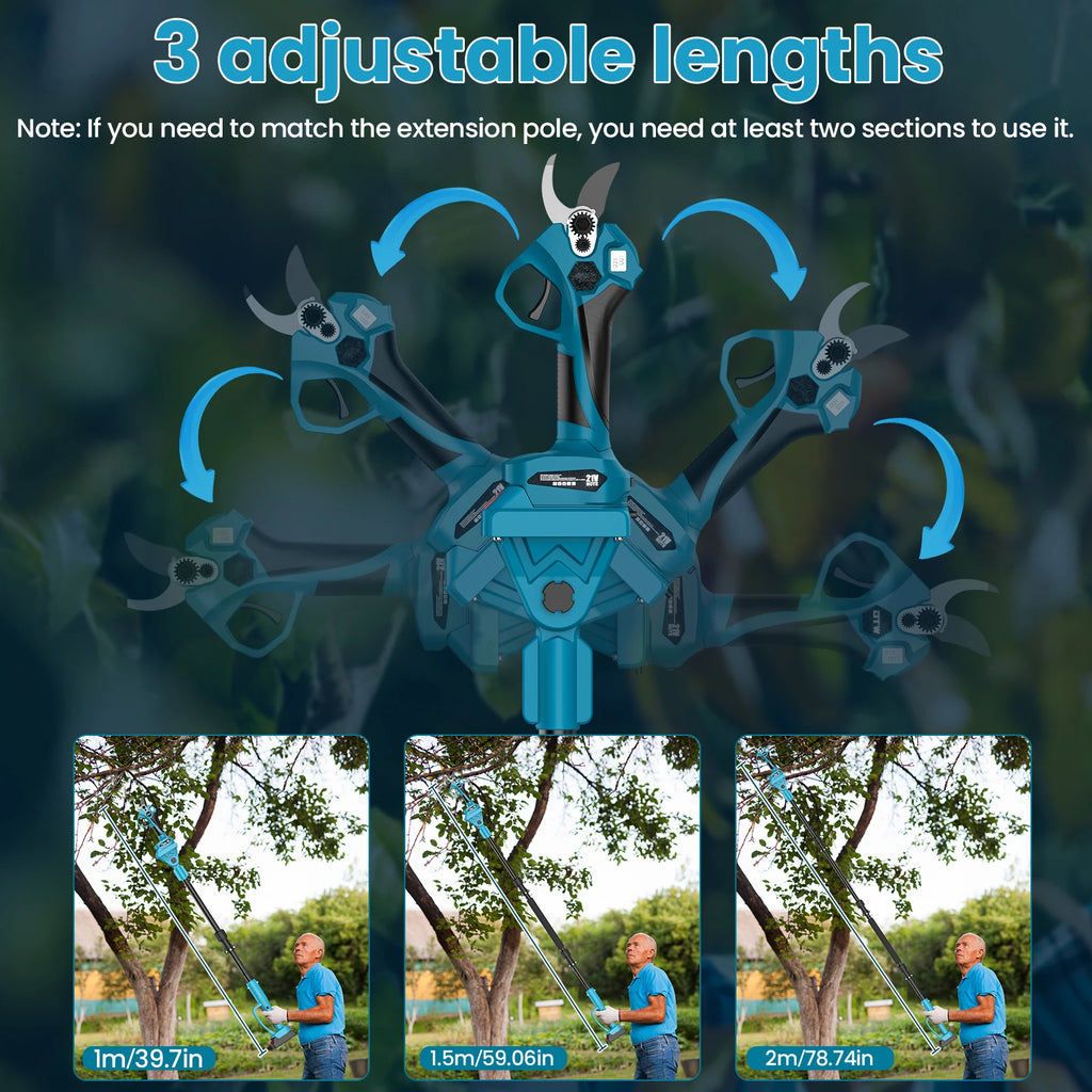 40mm Brushless Electric Pruning Shears 2 Gears Cordless Rechargeable Fruit Tree Bonsai Pruning Power Tool For Makita 18V Battery