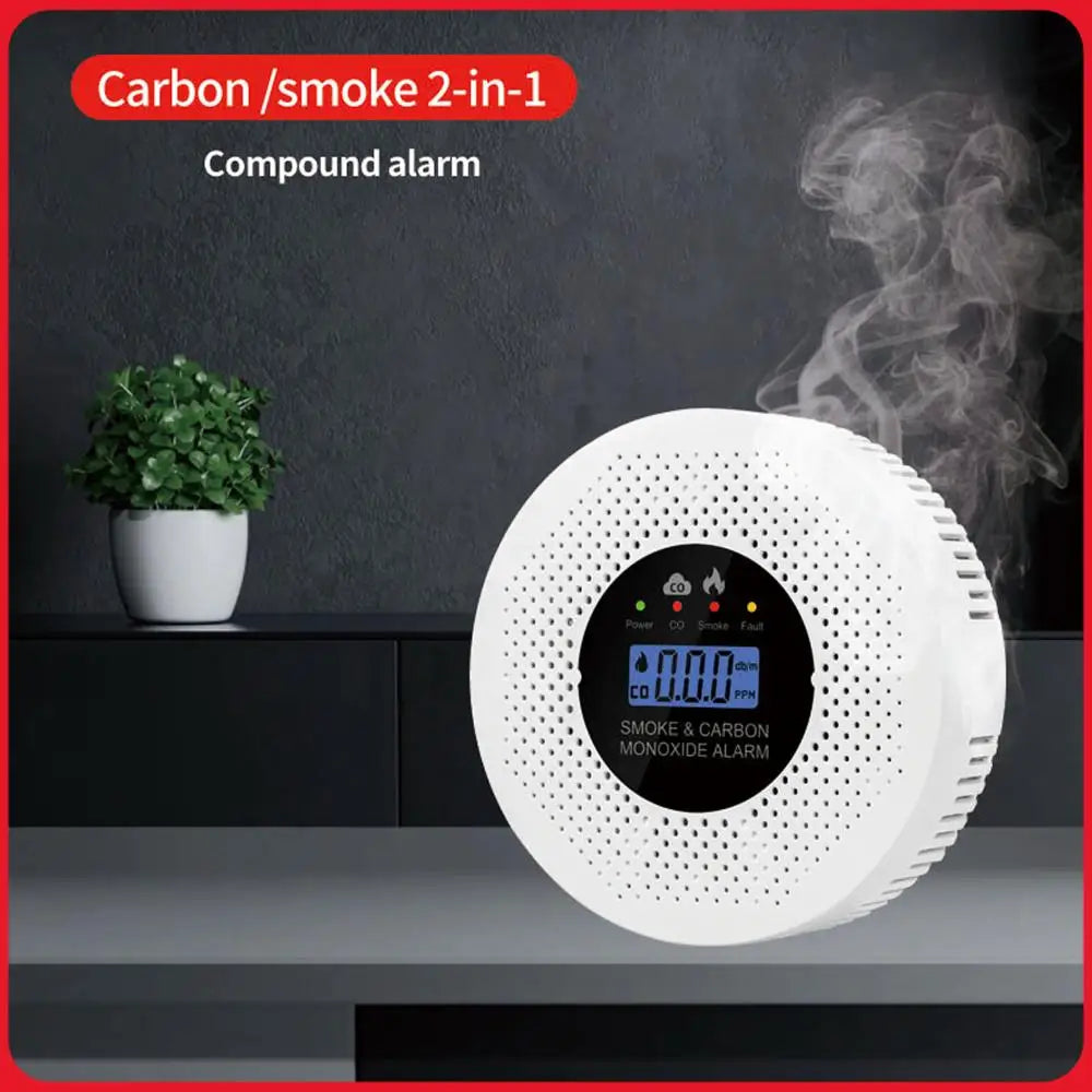 Smoke and Carbon Monoxide Detector Powered by Battery 2 in 1 Fire Alarm Smoke Detector for House Apartment Kitchen
