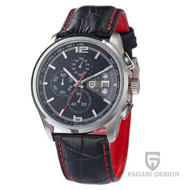PAGANI DESIGN New PD-3306 Chronograph Men Watch Top Brand Classic Leather Waterproof Quartz Wristwatch for Man Gift Reloj Hombre