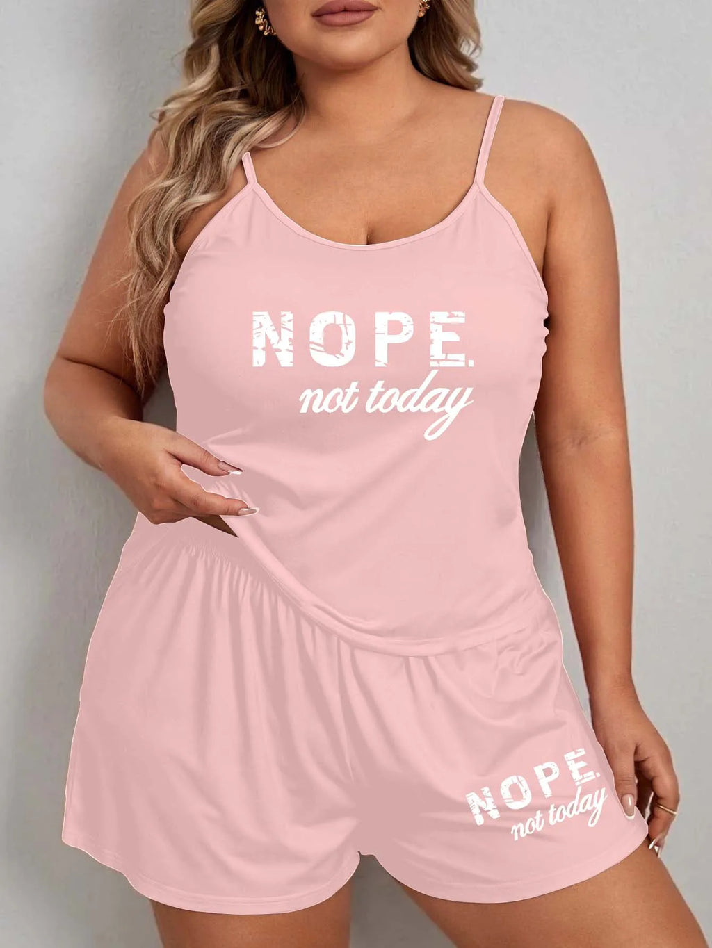 Hot Selling 5XL 3XL Plus Size Letter Print Pajama Set Women Camisole Shorts Two Piece Loose Wearable Outside Lounge Wear Summer