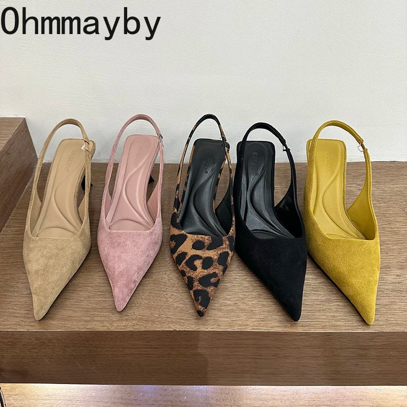 2026 Spring Summer Slip On Women Sandals Shoes Fashion Pointed Toe High Heel Stripper Party Ladies Singbacks Sandalias Shoes