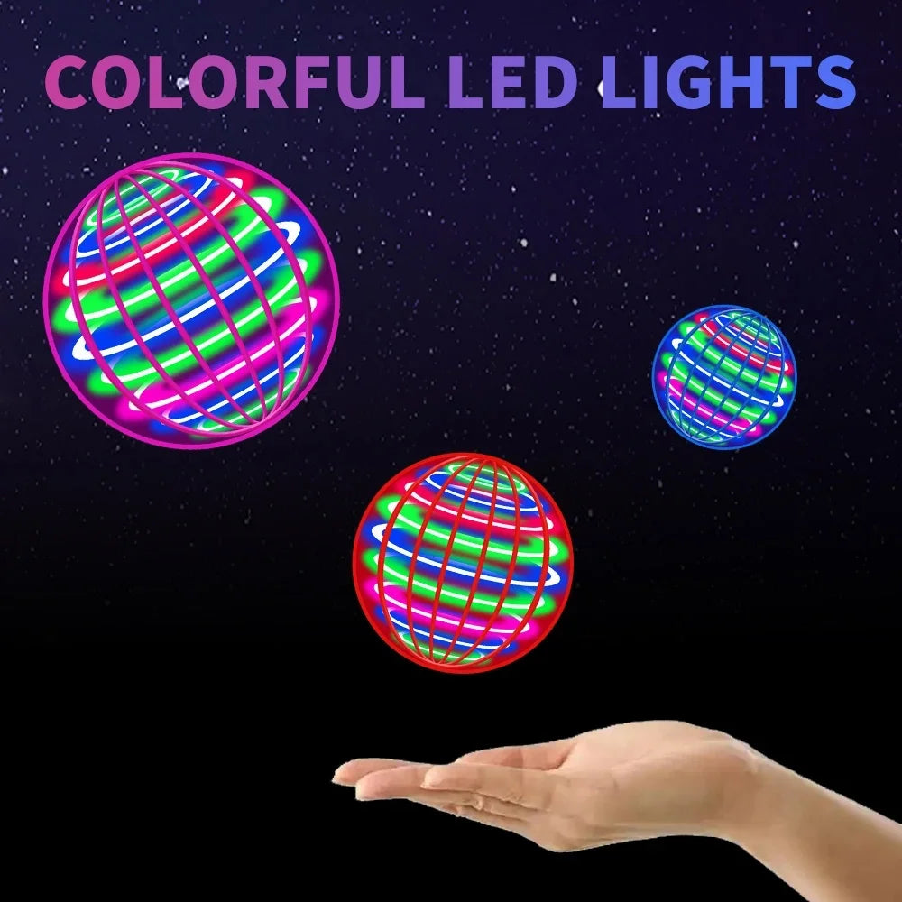 Flying ball, automatic spinning ball, dazzling LED lights, magic levitation, fan, UFO flying machine, toy, gift, game, sports ball