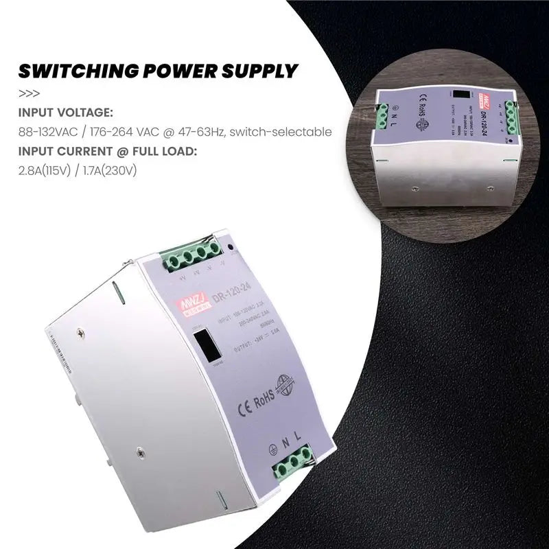 B24B DR-120-24 120W Industrial Grade Rail Power Supply 24V5A Switching Power Supply Rail Mounting Switching Power Supply