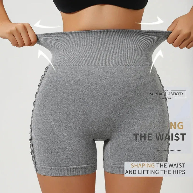 Sexy Side Hollow-out High-Waist Yoga Shorts Seamless Slim Fit Hip-Lifting Gym Sports Outdoor Three-Point High Elasticity