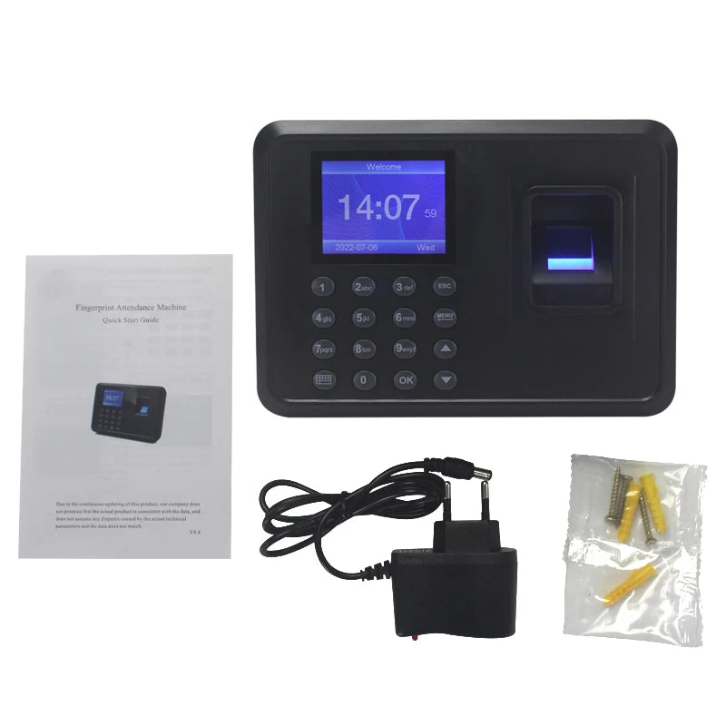 Software Free 2.4'' Fingerprint time attendance machine biometric recorder Fingerprint Time Clocks for Employees Small Business