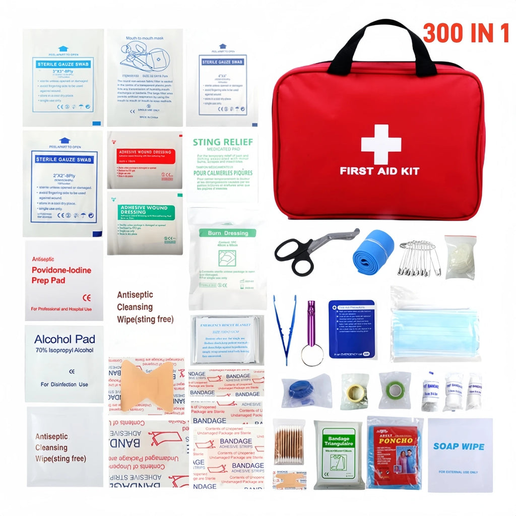 Emergency Medical First Aid Kit Portable 16-300Pcs Survival Set for Outdoor Camping Hiking Travel Handbag