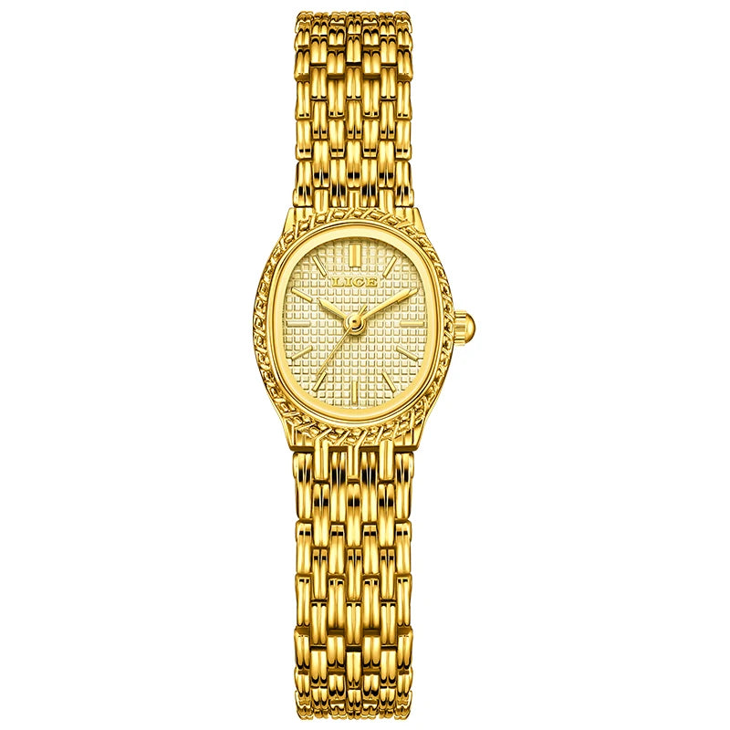 LIGE Fashion Luxury Quartz Woman Watch Elegant Classic Simple Dial Waterproof Stainless Ladies Watches for Women Reloj Mujer+Box