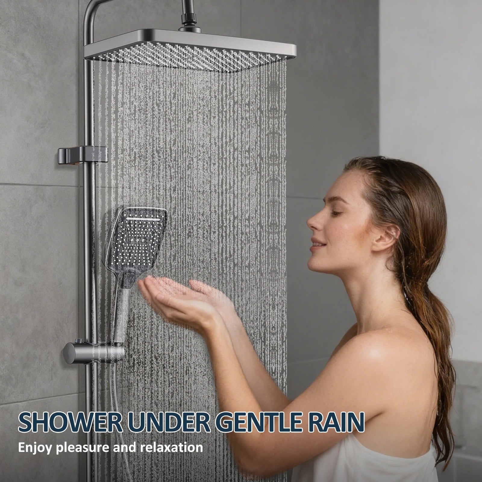 Bathroom Faucet Set Foldable spout 180° swivel spout Premium minimalist style Includes shower column and showerhead set