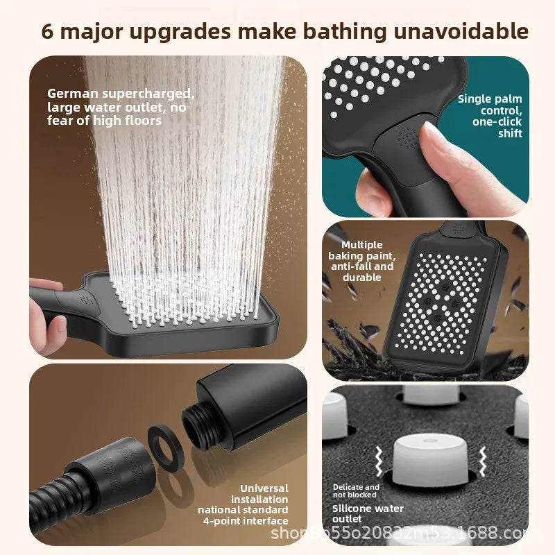 ABS Plastic Shower Head Shower Room Spray Head Bathroom Handheld Faucet Bathtub Pressurized Faucet Handheld Spray Head Outlet