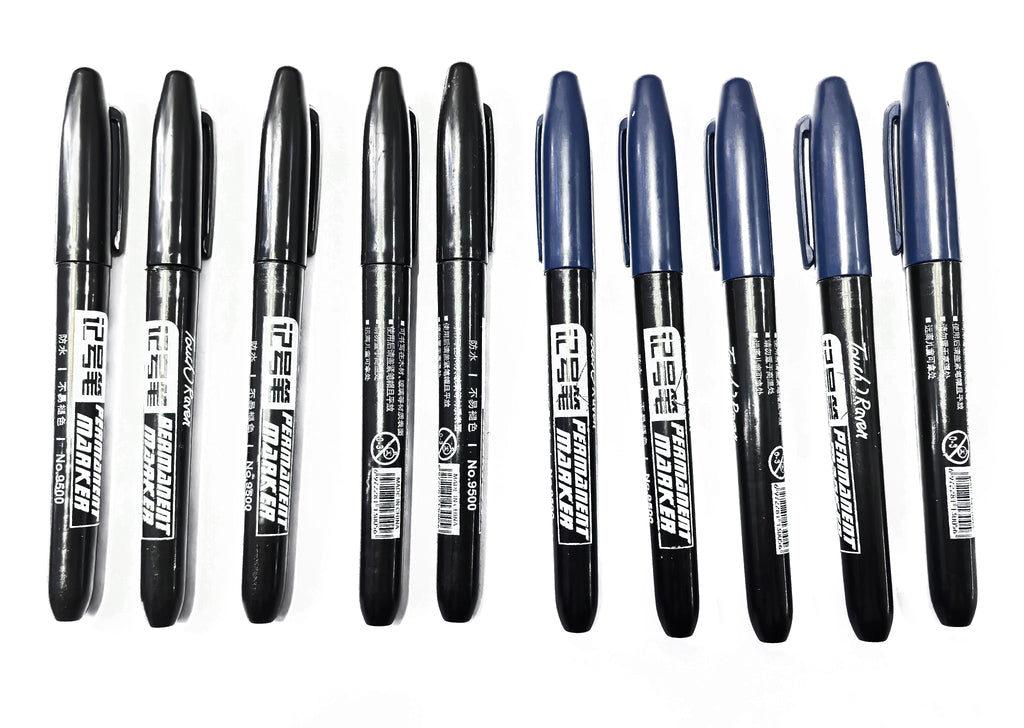 6-20PCs/Set Permanent Marker Pen Fine Point Waterproof Markers Thin Nib Crude Nib Black Blue Red Ink 1.5mm Fine Color Marker Pens